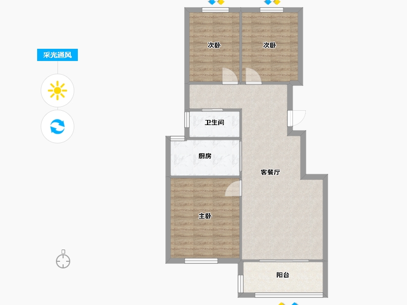 江苏省-南京市-新桥家园-东区-79.20-户型库-采光通风