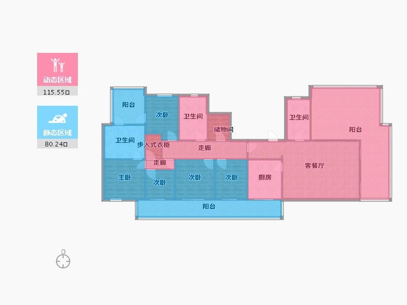 上海-上海市-陆家锦绣前城-180.00-户型库-动静分区