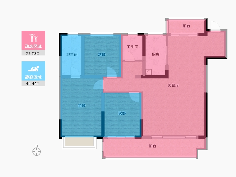 河南省-郑州市-滨河赋-104.80-户型库-动静分区