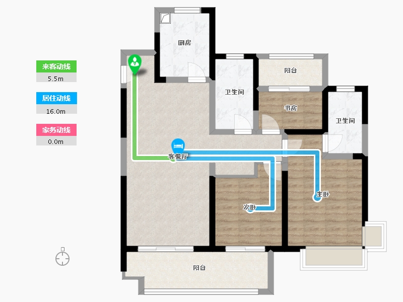 江苏省-盐城市-馥桂名居-95.68-户型库-动静线