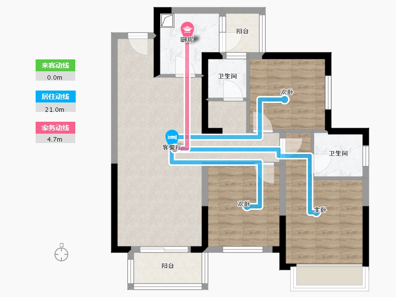 四川省-成都市-西郡英华四期-83.60-户型库-动静线