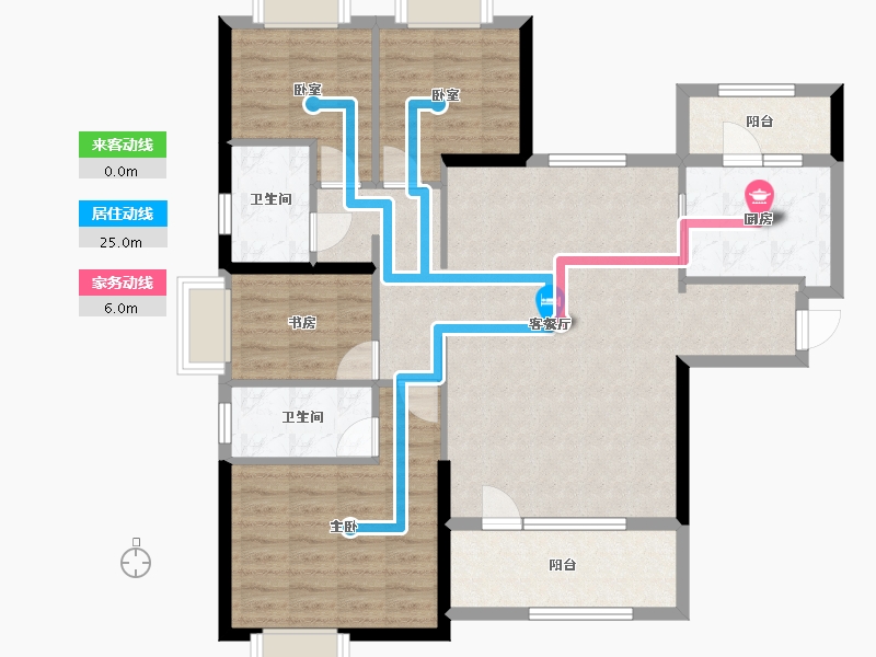 陕西省-汉中市-恒大御景湾-107.00-户型库-动静线