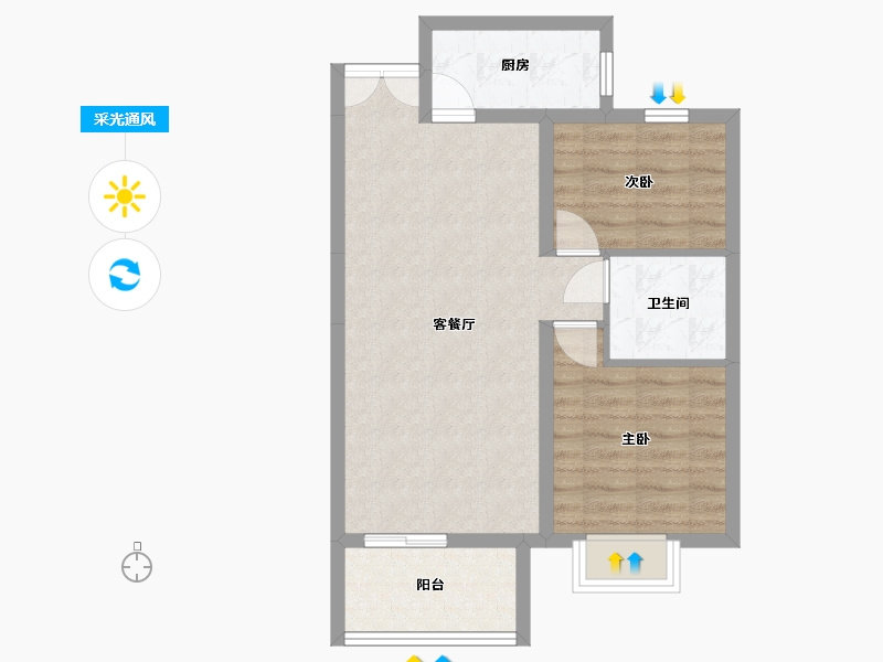 河北省-邢台市-麒麟公馆-72.00-户型库-采光通风