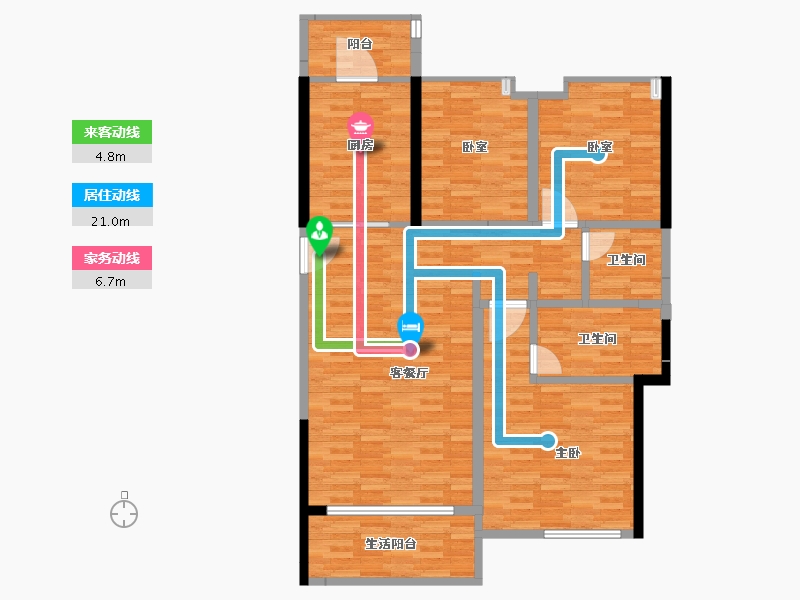 贵州省-遵义市-实地君兰国际-115.87-户型库-动静线