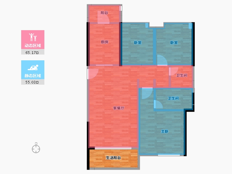 贵州省-遵义市-实地君兰国际-115.87-户型库-动静分区