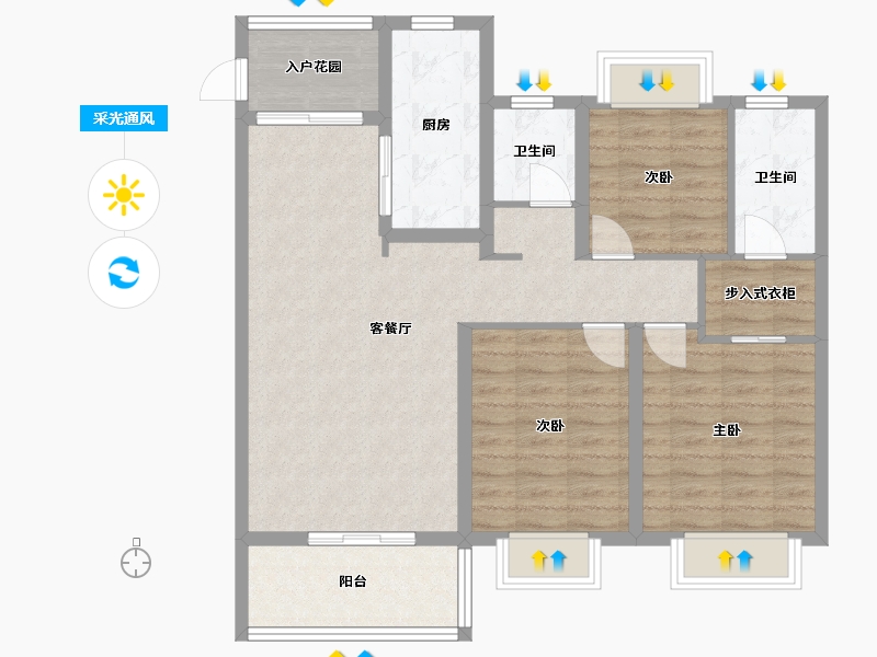 湖北省-黄冈市-麻城影源健康城-96.00-户型库-采光通风