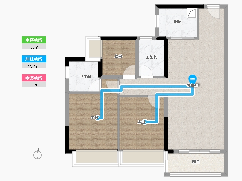 广东省-广州市-越秀明珠天悦江湾-74.00-户型库-动静线