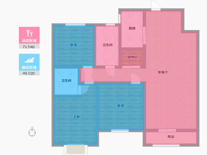 山东省-菏泽市-仪凤新区-107.20-户型库-动静分区