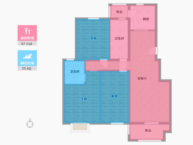 江苏省-徐州市-公园壹号-109.70-户型库-动静分区