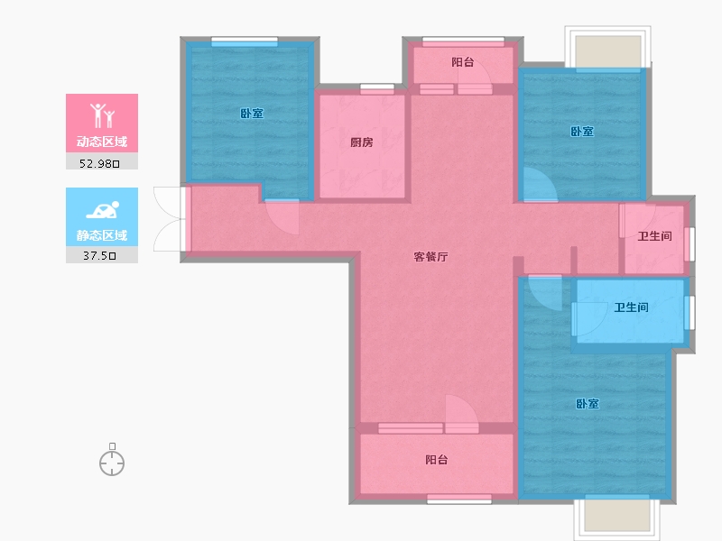 湖北省-武汉市-福星华府誉境-91.17-户型库-动静分区