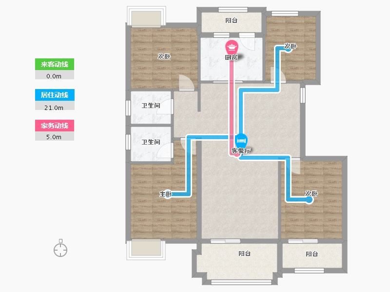 湖北省-天门市-怡湖花园-115.00-户型库-动静线