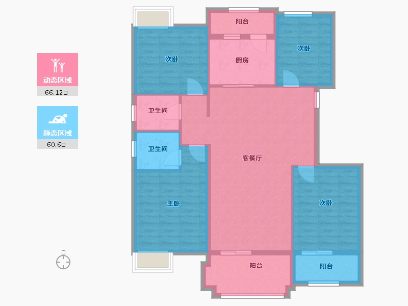 湖北省-天门市-怡湖花园-115.00-户型库-动静分区