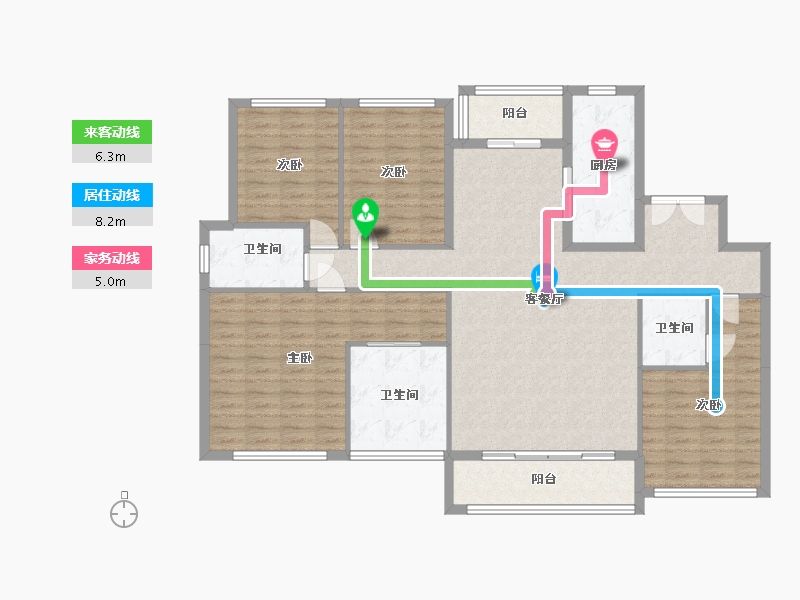 四川省-成都市-龙湖西府琅悦-128.00-户型库-动静线