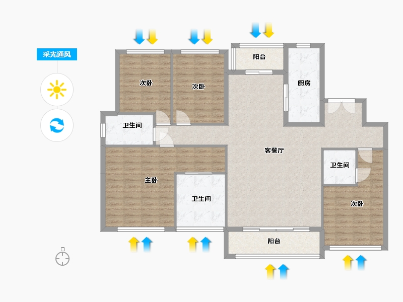 四川省-成都市-龙湖西府琅悦-128.00-户型库-采光通风