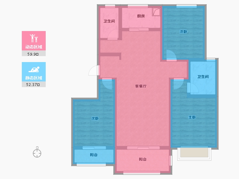 陕西省-宝鸡市-恒源华府-99.00-户型库-动静分区