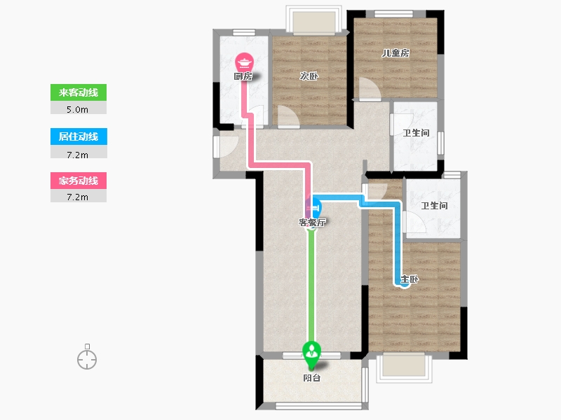 湖北省-武汉市-融创城-84.80-户型库-动静线