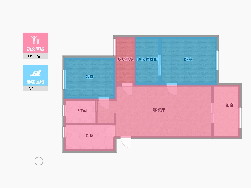 江苏省-连云港市-世纪凤凰城-84.87-户型库-动静分区