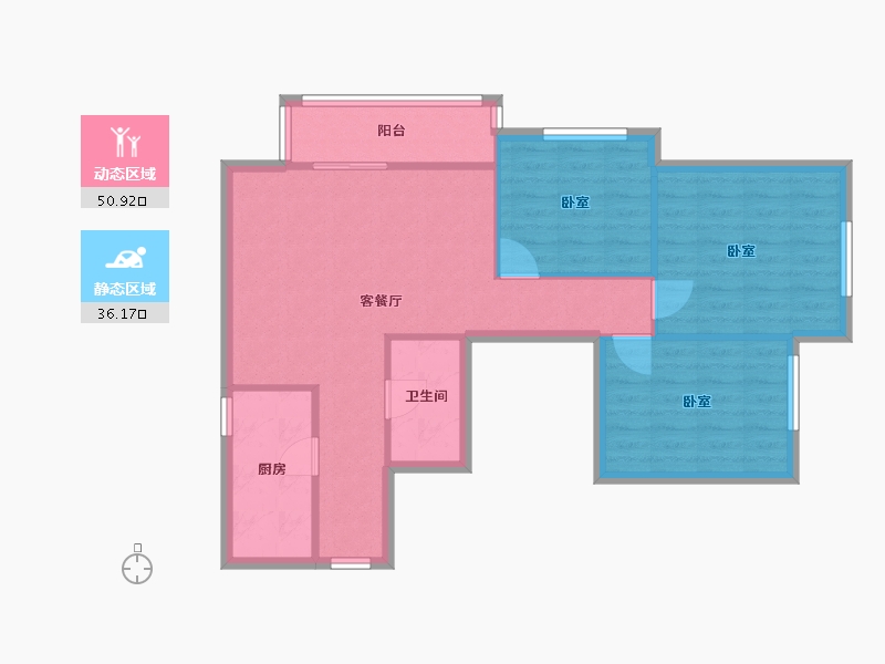 北京-北京市-富华家园-78.74-户型库-动静分区