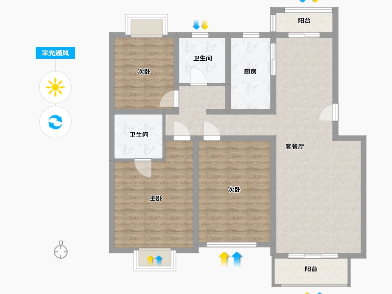 江苏省-常州市-山水名门-105.51-户型库-采光通风