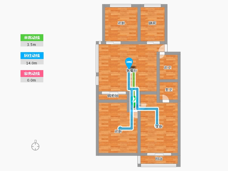 浙江省-温州市-新田园住宅区三组团-89.34-户型库-动静线