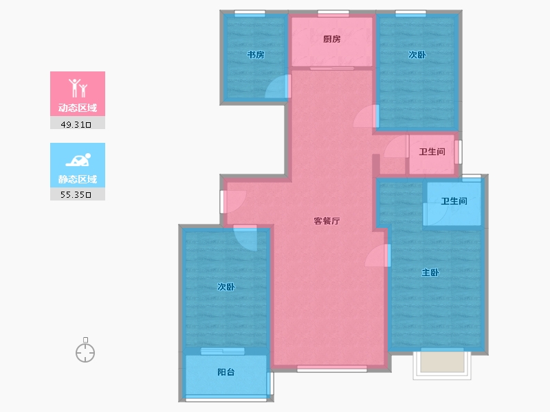 山东省-潍坊市-东隅社区-101.60-户型库-动静分区