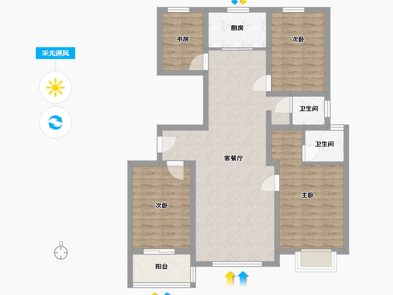 山东省-潍坊市-东隅社区-101.60-户型库-采光通风