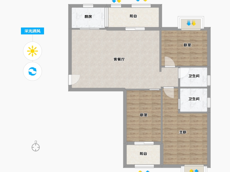 福建省-漳州市-团结社区-97.00-户型库-采光通风