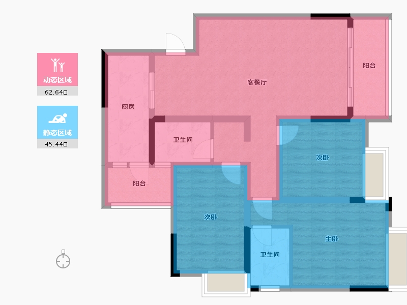 贵州省-铜仁市-凯旋国际-102.36-户型库-动静分区