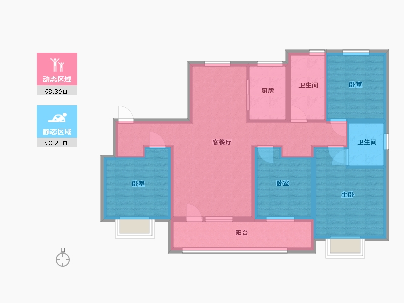 山东省-滨州市-富海铂悦府-116.00-户型库-动静分区