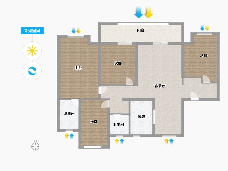 江苏省-徐州市-天悦府财富中心-135.00-户型库-采光通风