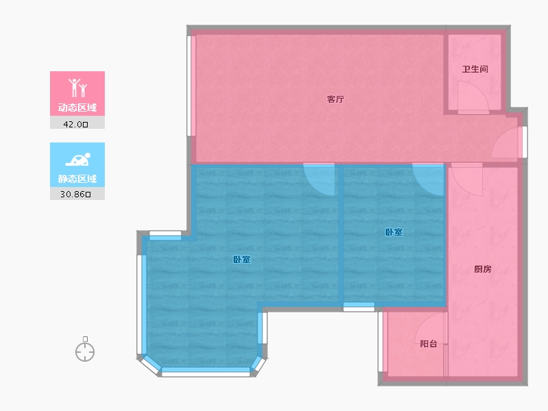 北京-北京市-晨光家园A区-66.06-户型库-动静分区