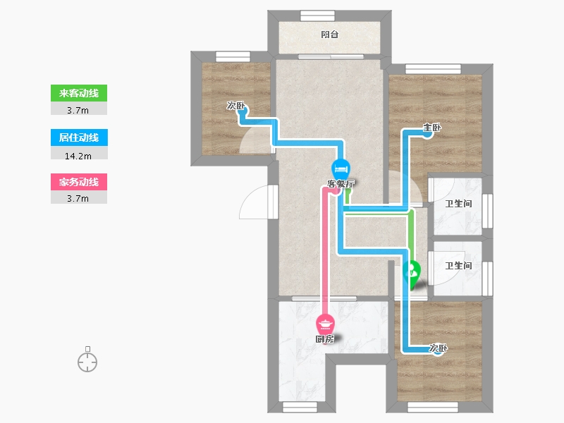 吉林省-长春市-君地天城2期-108.80-户型库-动静线