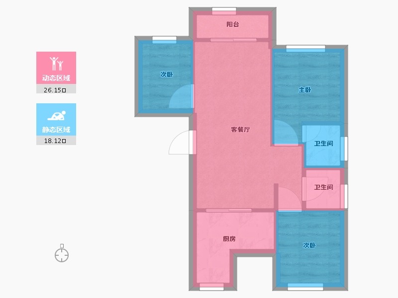 吉林省-长春市-君地天城2期-108.80-户型库-动静分区