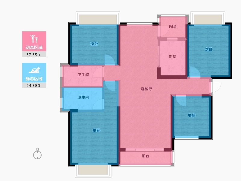 云南省-大理白族自治州-经开佳园-116.68-户型库-动静分区