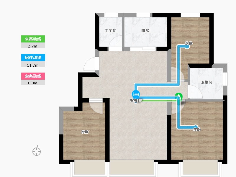 天津-天津市-煦河湾-70.00-户型库-动静线