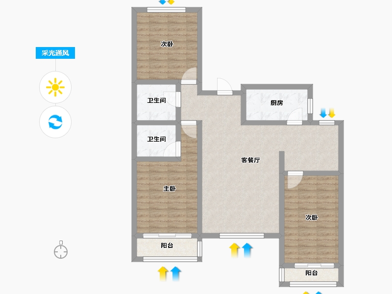 河北省-张家口市-天润园-115.20-户型库-采光通风