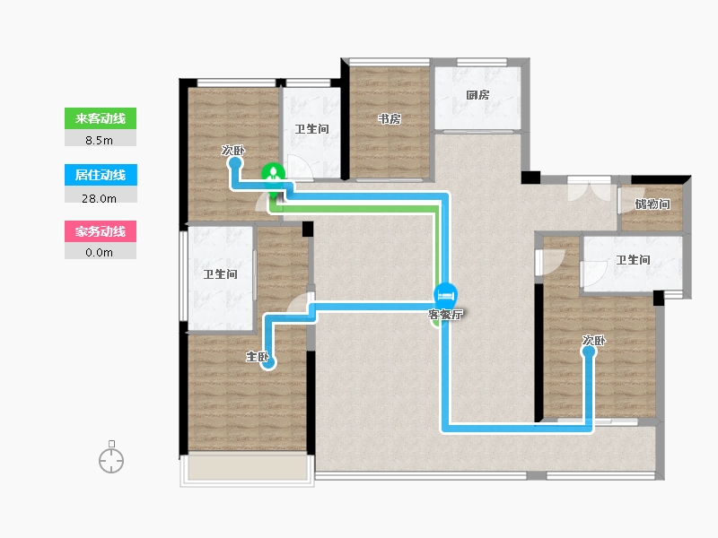 浙江省-温州市-绿城琨玉-142.30-户型库-动静线