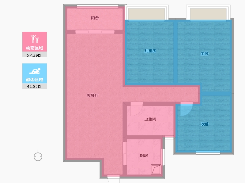 安徽省-蚌埠市-城南望府-87.20-户型库-动静分区