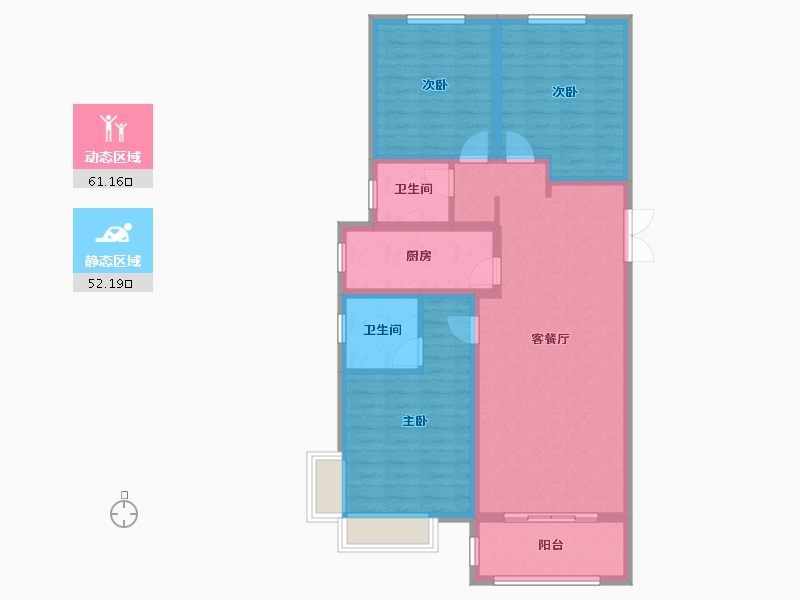 山东省-滨州市-荣盛墨香山南-101.60-户型库-动静分区