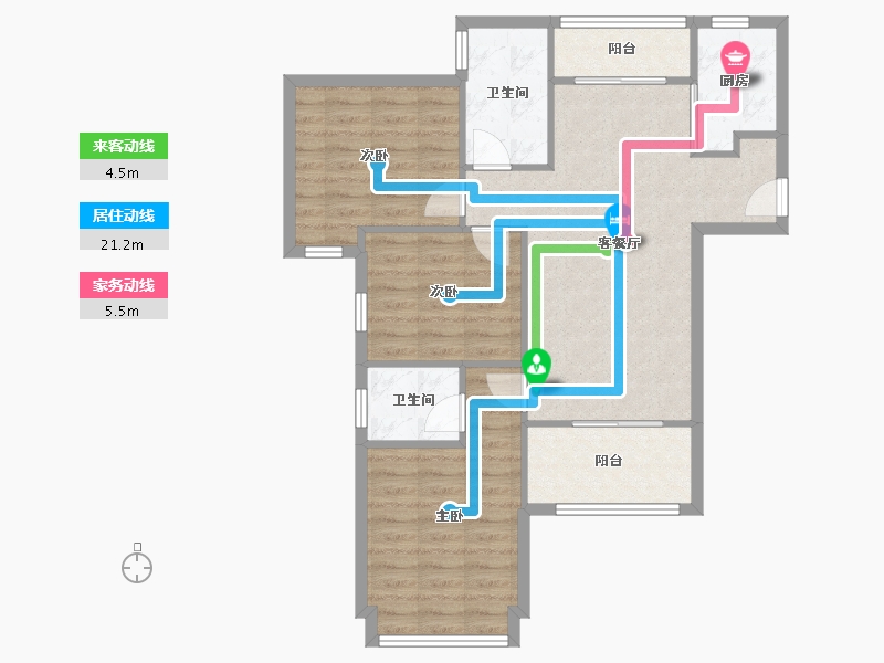 陕西省-西安市-曲江美好时光-82.00-户型库-动静线