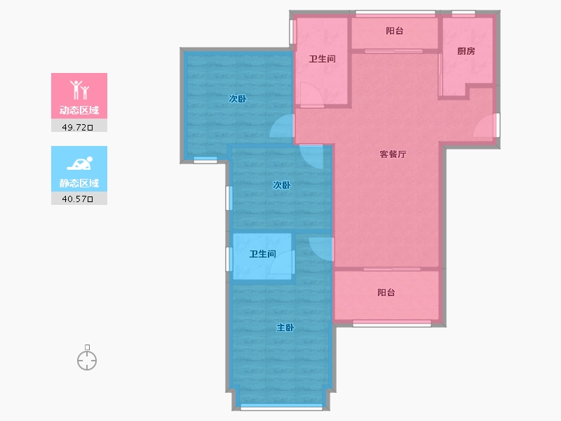 陕西省-西安市-曲江美好时光-82.00-户型库-动静分区