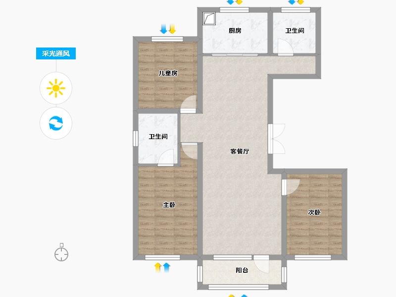 吉林省-长春市-君悦云邸-138.00-户型库-采光通风