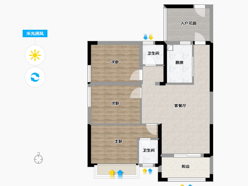 广西壮族自治区-来宾市-金霖华庭-80.00-户型库-采光通风