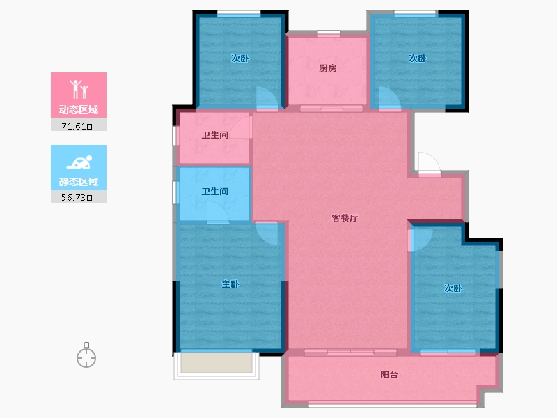 山东省-滨州市-拾光九樾-121.78-户型库-动静分区