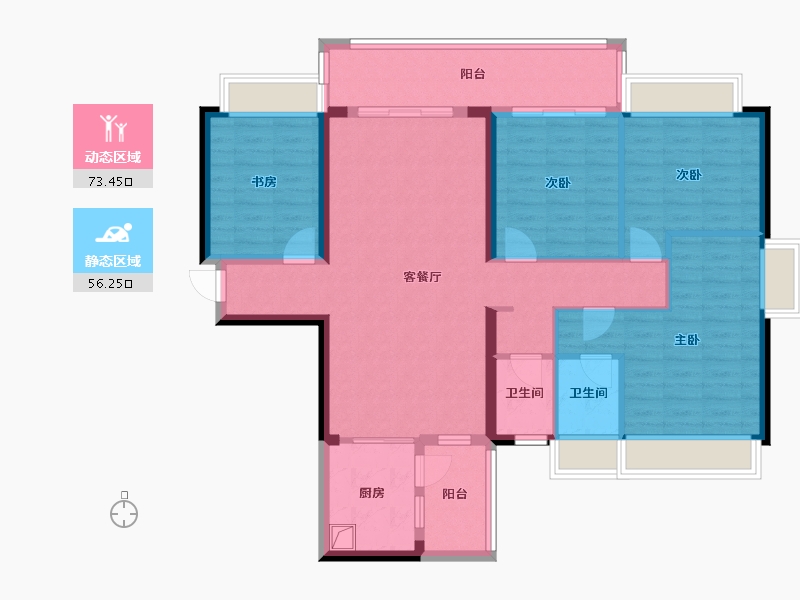 广西壮族自治区-百色市-珑景花园-120.80-户型库-动静分区