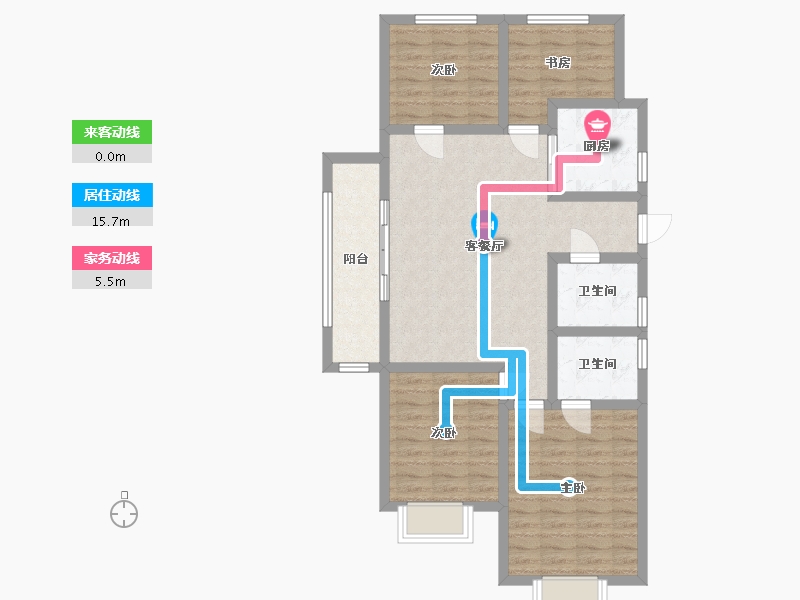 浙江省-杭州市-龙湖昱泊名府-96.20-户型库-动静线