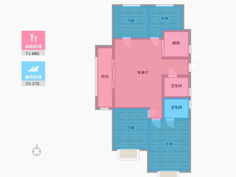 浙江省-杭州市-龙湖昱泊名府-96.20-户型库-动静分区