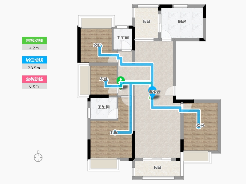 湖北省-咸宁市-康美健康城-106.40-户型库-动静线