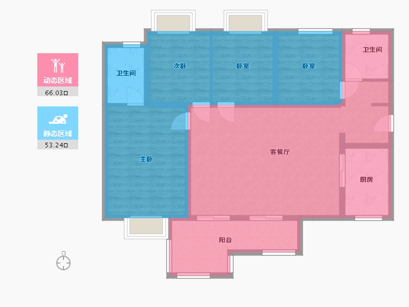 湖南省-长沙市-郡原美村-108.00-户型库-动静分区