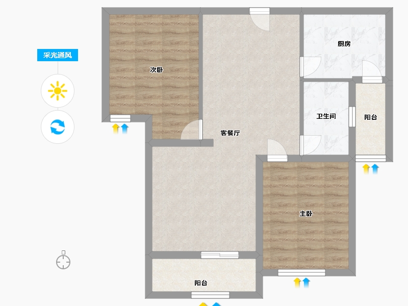 江苏省-苏州市-东湖京华-73.60-户型库-采光通风